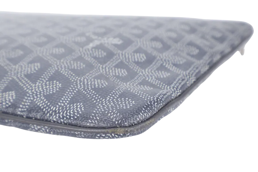 GOYARD SENAT CLUTCH GREY GOYARDINE SILVER HARDWARE NO DUST COVER