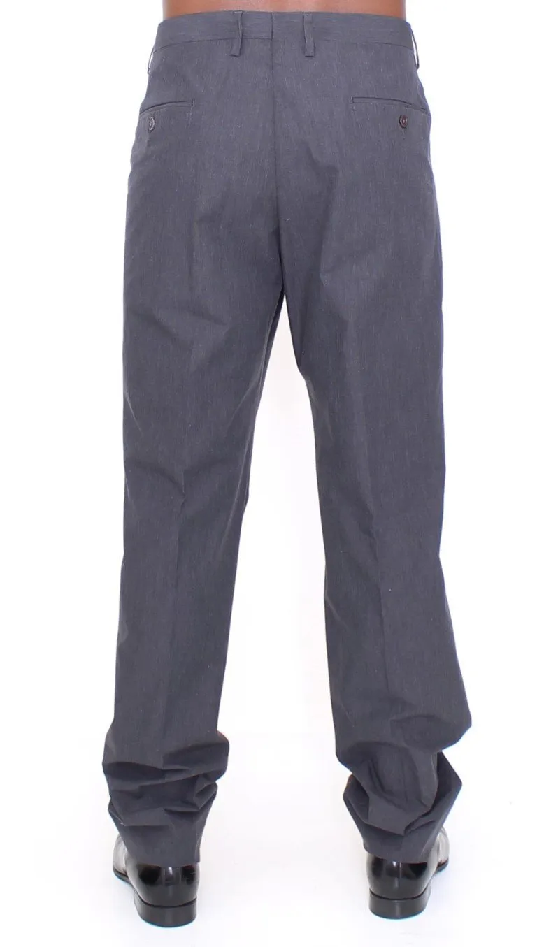 Gray Cotton Slimfit Pants Chinos