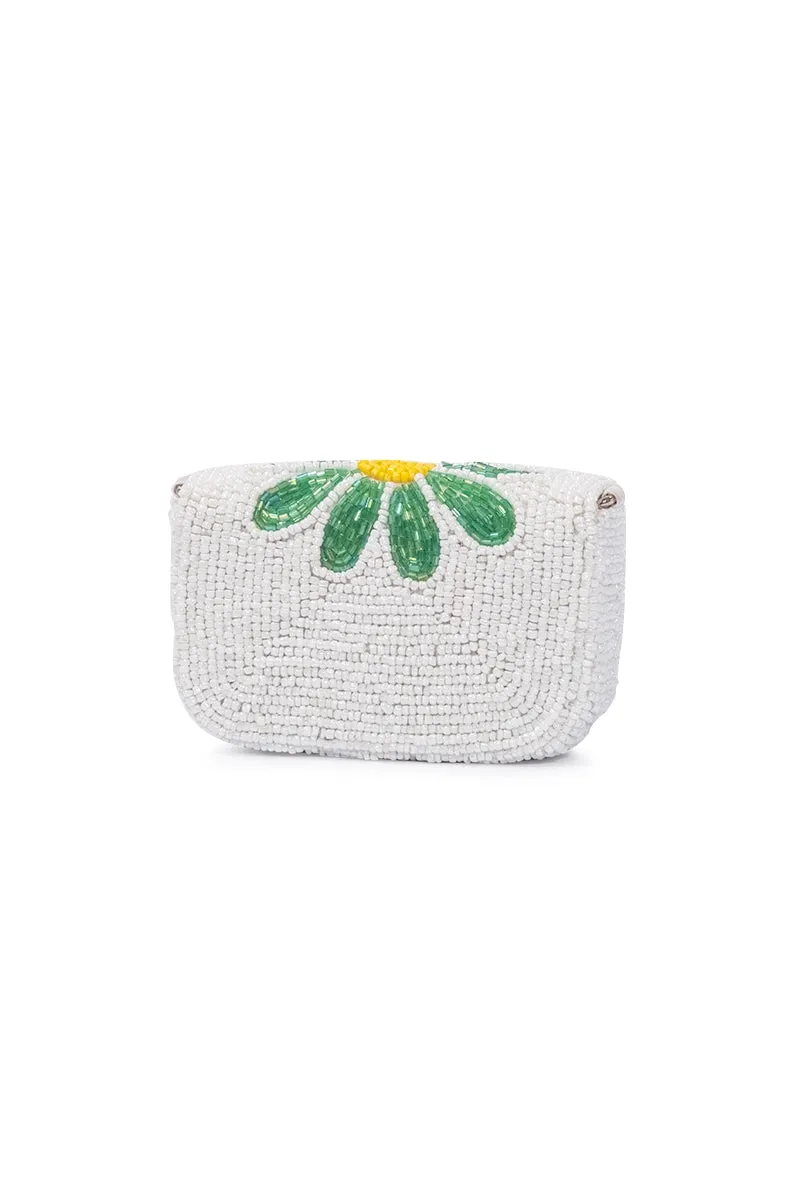 Green Flower Mini Crossbody Clutch
