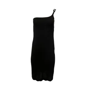 Gucci Black Logo One Shoulder Dress