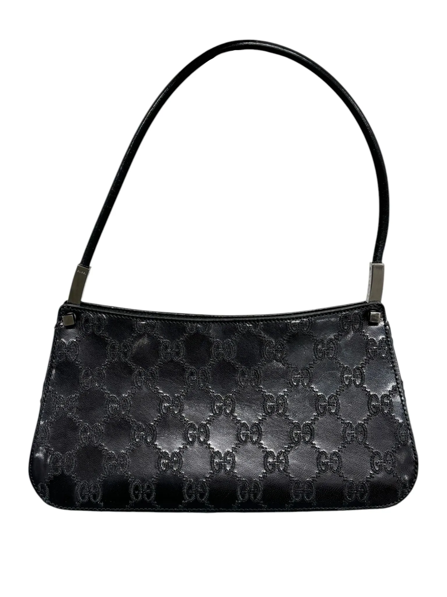 Gucci Black Raised Logo Shoulder Bag