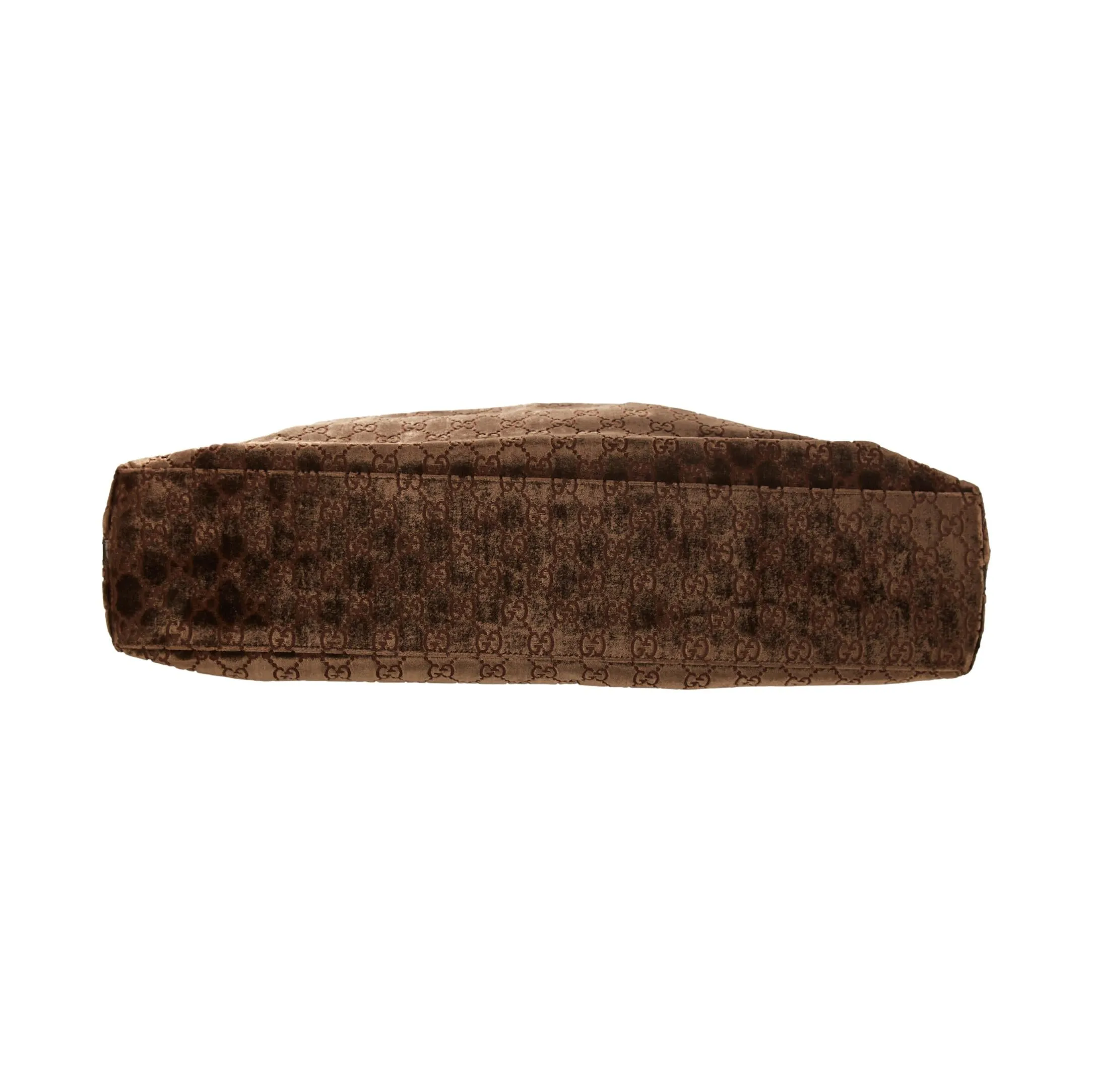 Gucci Brown Velour Jumbo Logo Shoulder Bag