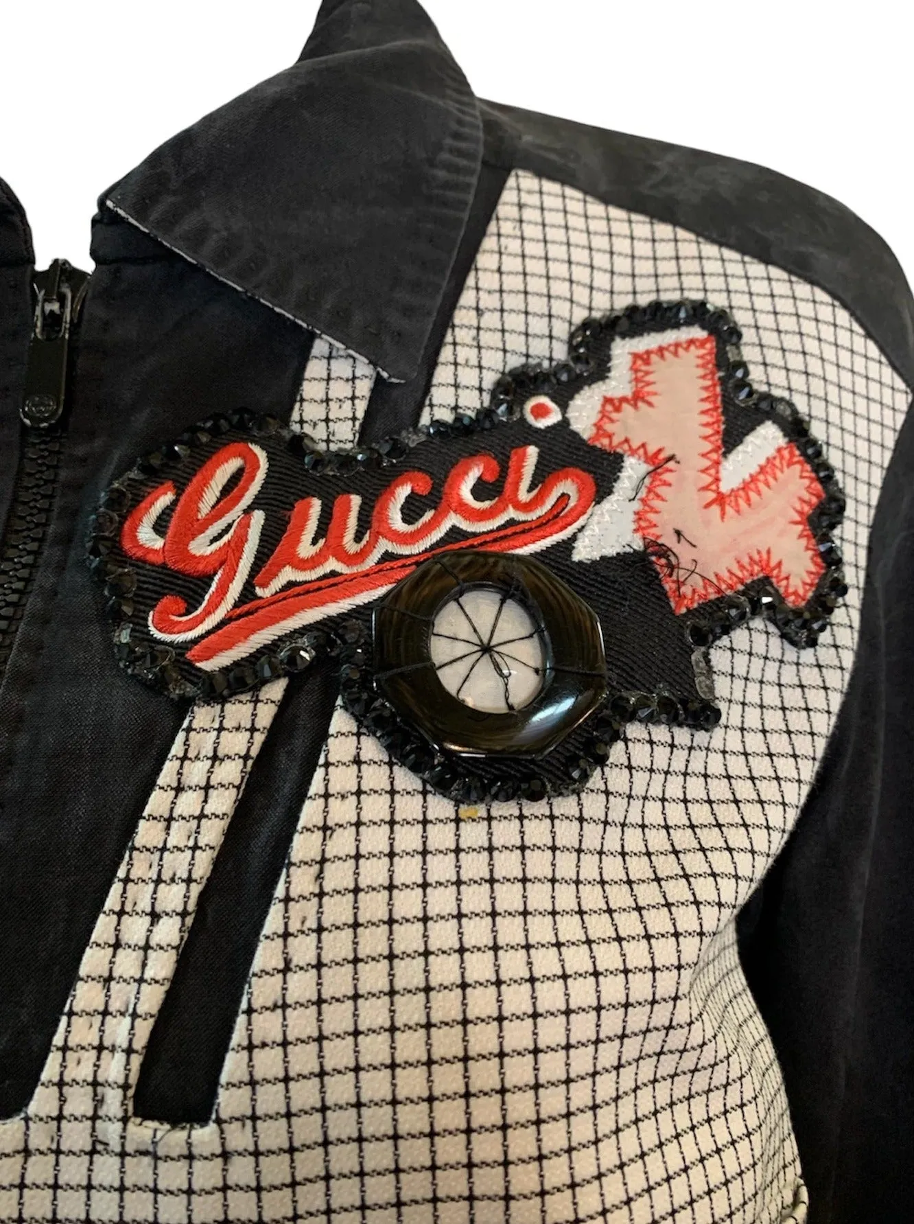 GUCCI Contemporary Bomber Style Jacket with Patches