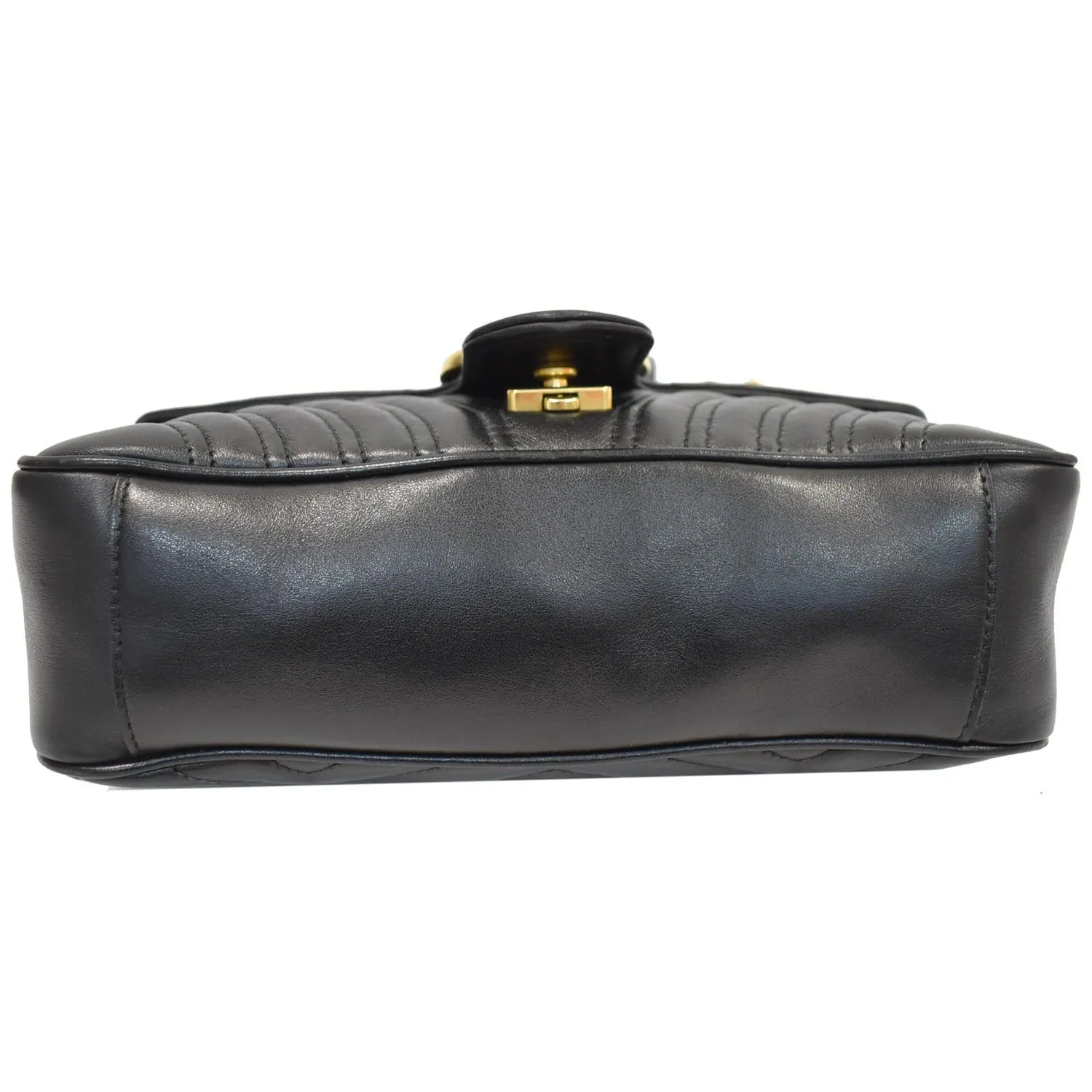 GUCCI GG Marmont Small Matelasse Leather Crossbody Bag Black 443497
