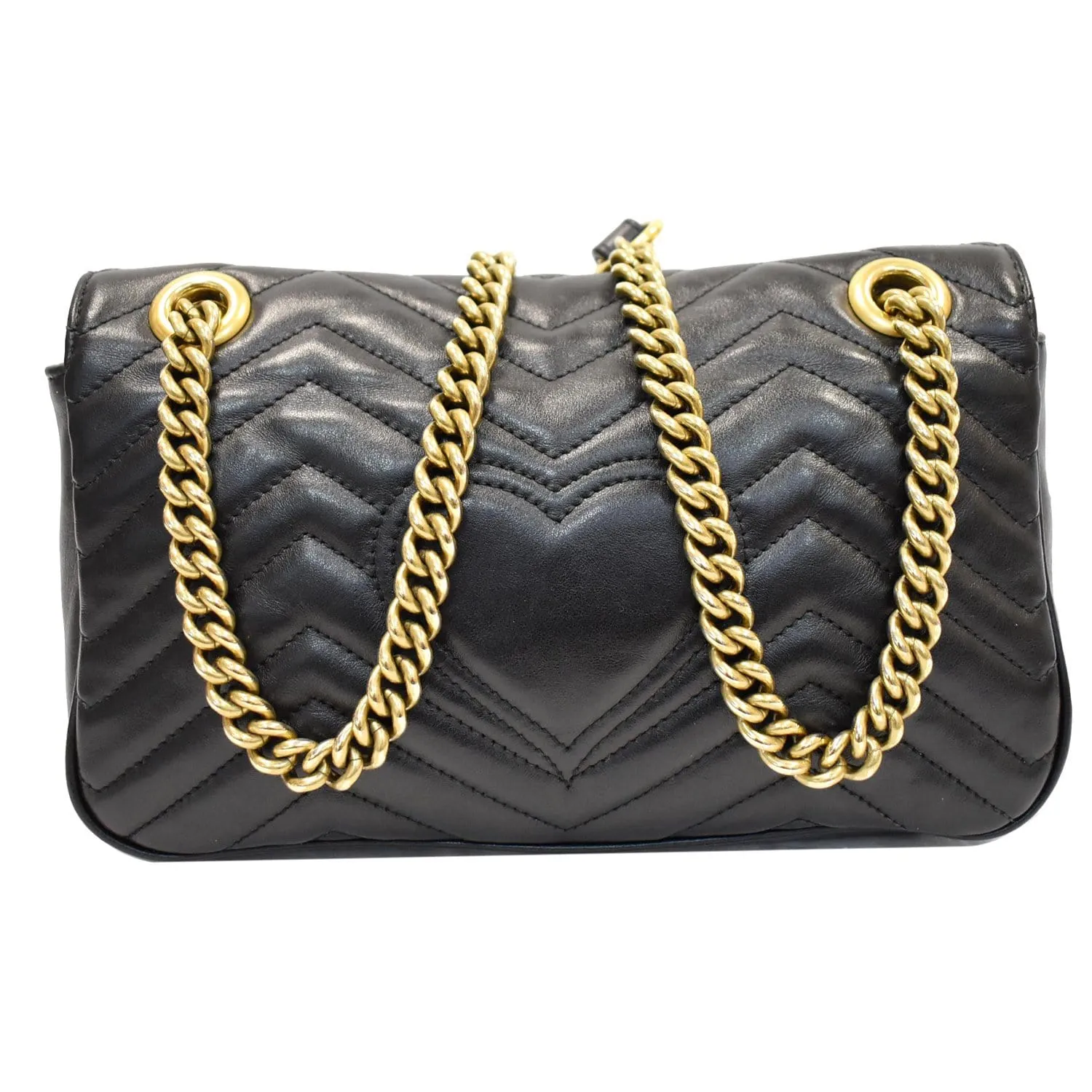 GUCCI GG Marmont Small Matelasse Leather Crossbody Bag Black 443497