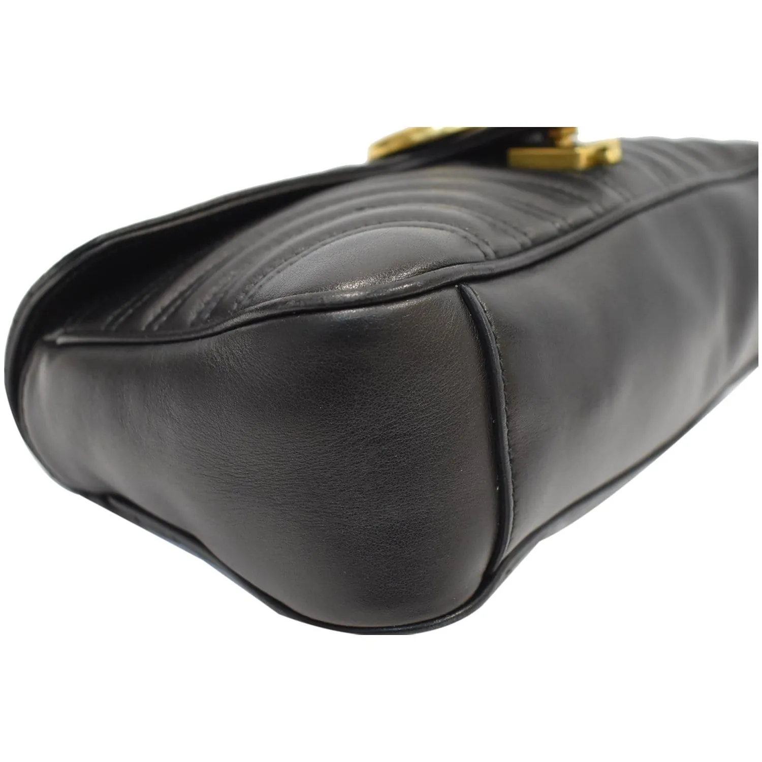 GUCCI GG Marmont Small Matelasse Leather Crossbody Bag Black 443497