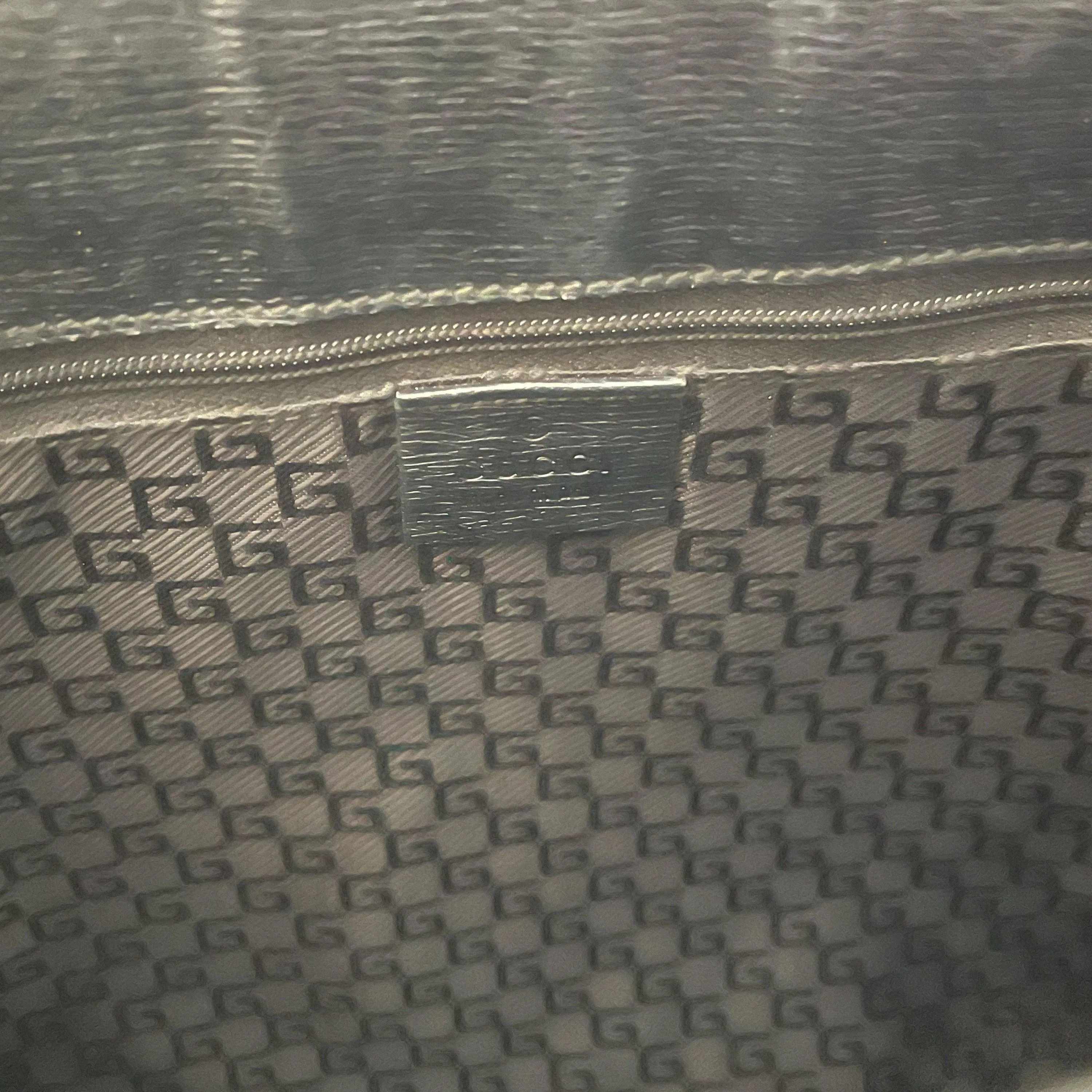 Gucci Grey Canvas Logo Shoulder Bag
