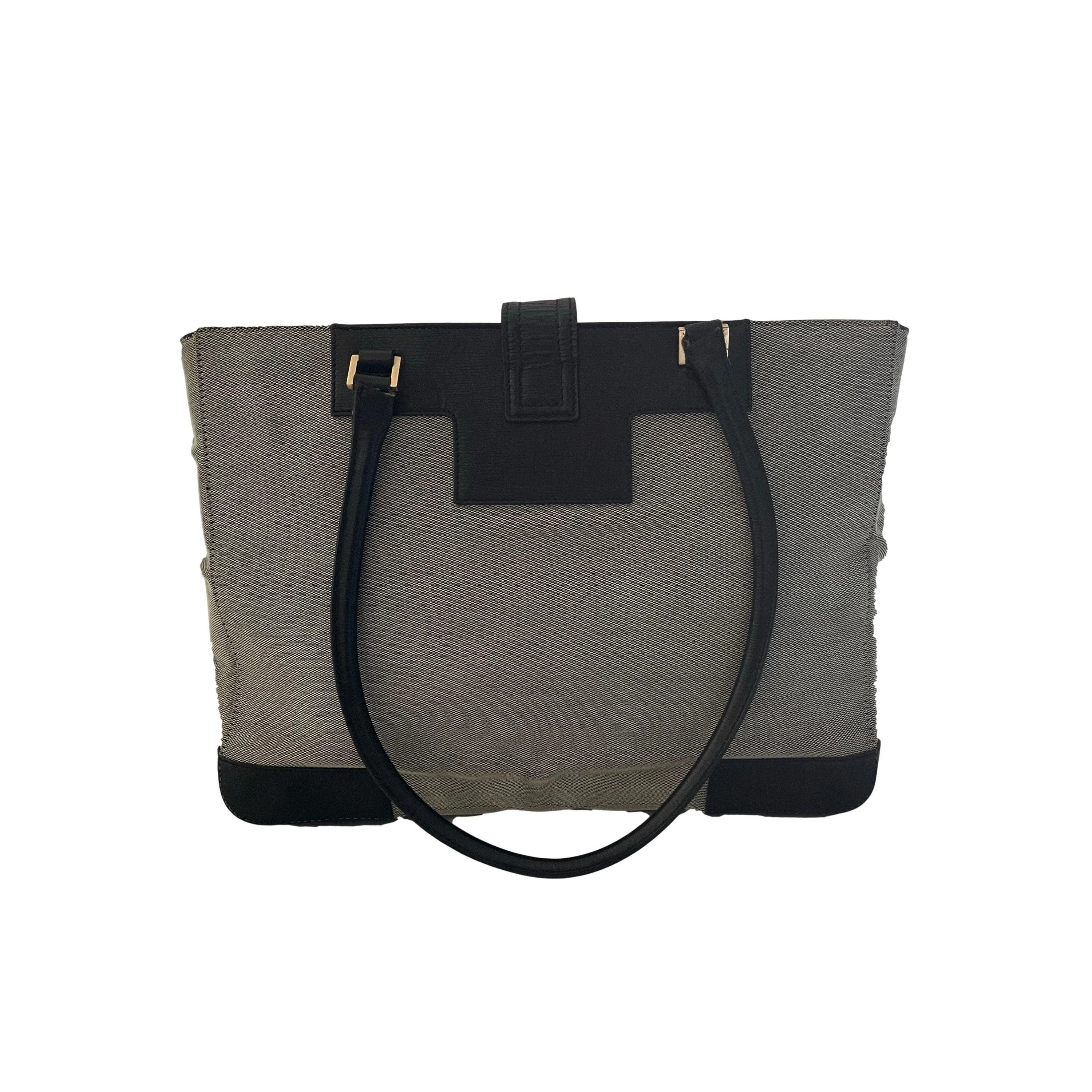 Gucci Grey Canvas Logo Shoulder Bag