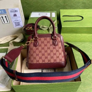 Gucci Horsebit 1955 GG Mini Bag in Burgundy