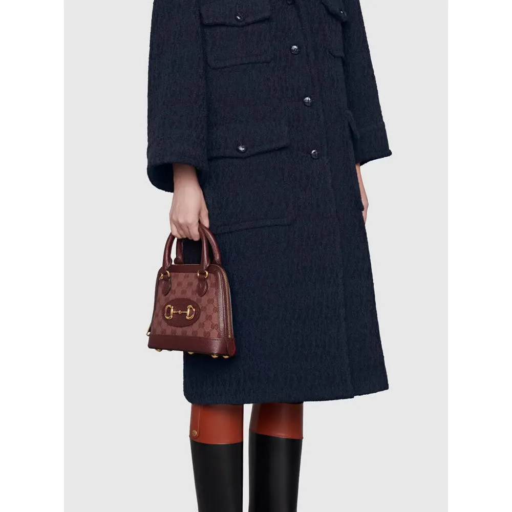 Gucci Horsebit 1955 GG Mini Bag in Burgundy