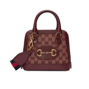 Gucci Horsebit 1955 GG Mini Bag in Burgundy