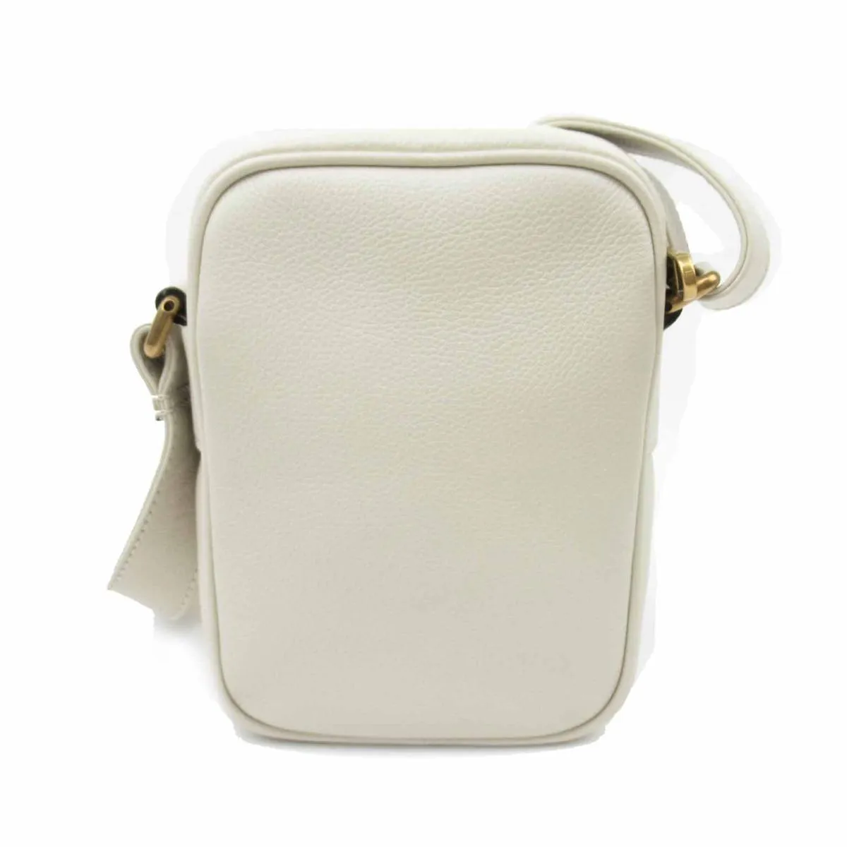 Gucci Logo Print Leather Crossbody Bag in White