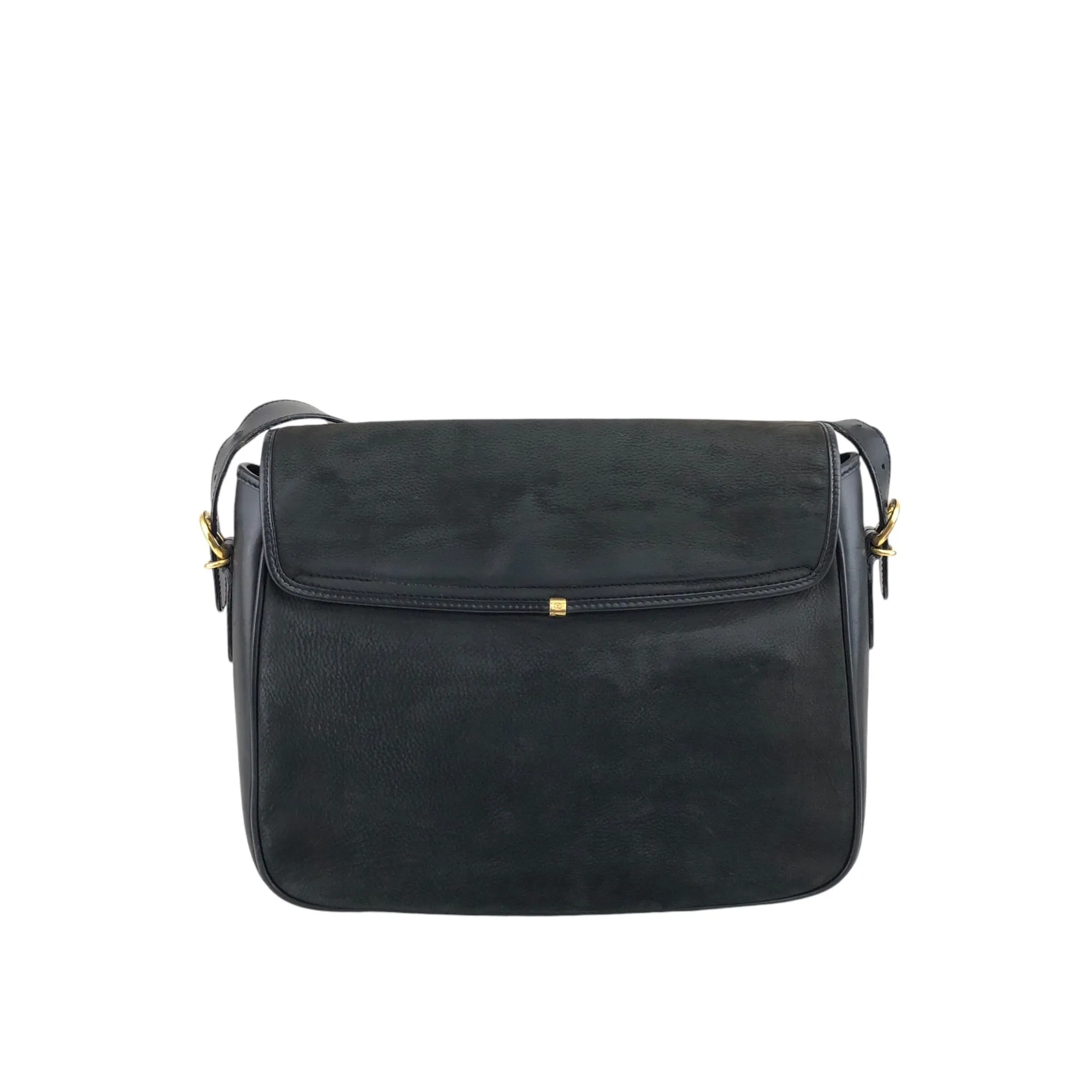 GUCCI Logo Shoulder bag Black Vintage tid77d