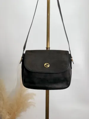 GUCCI Logo Shoulder bag Black Vintage tid77d