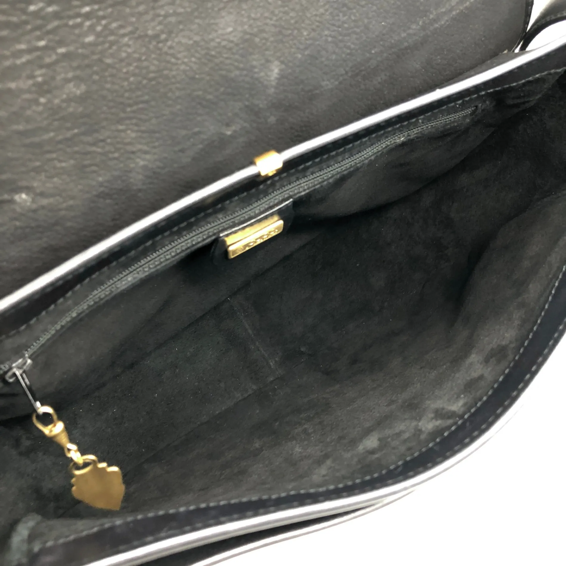 GUCCI Logo Shoulder bag Black Vintage tid77d