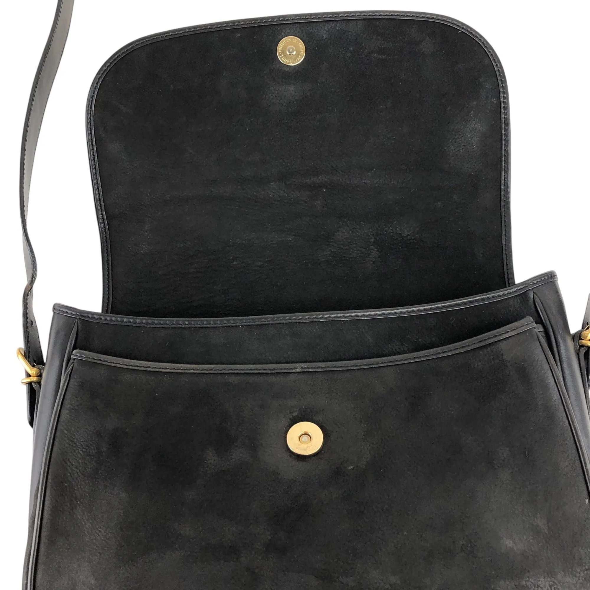GUCCI Logo Shoulder bag Black Vintage tid77d