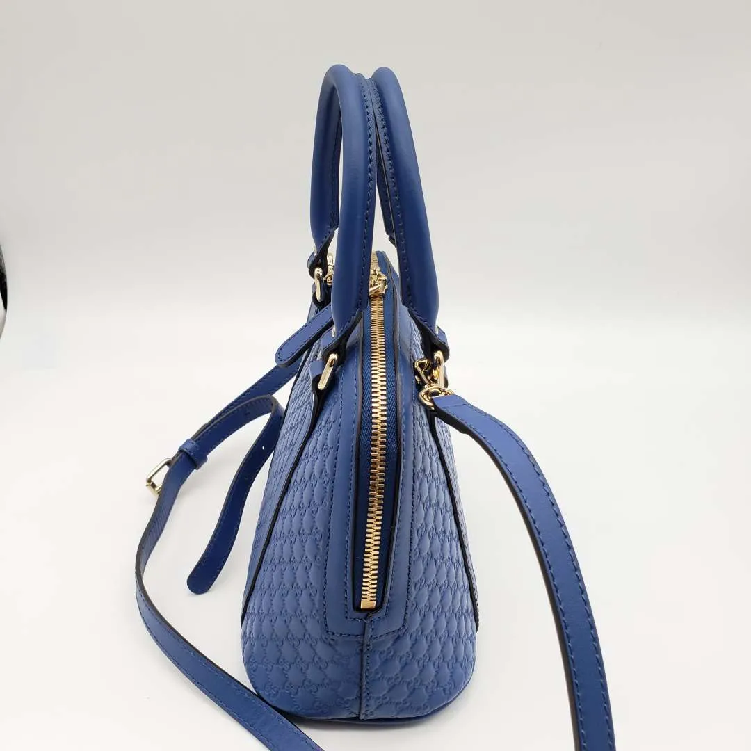 Gucci Micro Guccissima Blue Handbag and Shoulder Bag