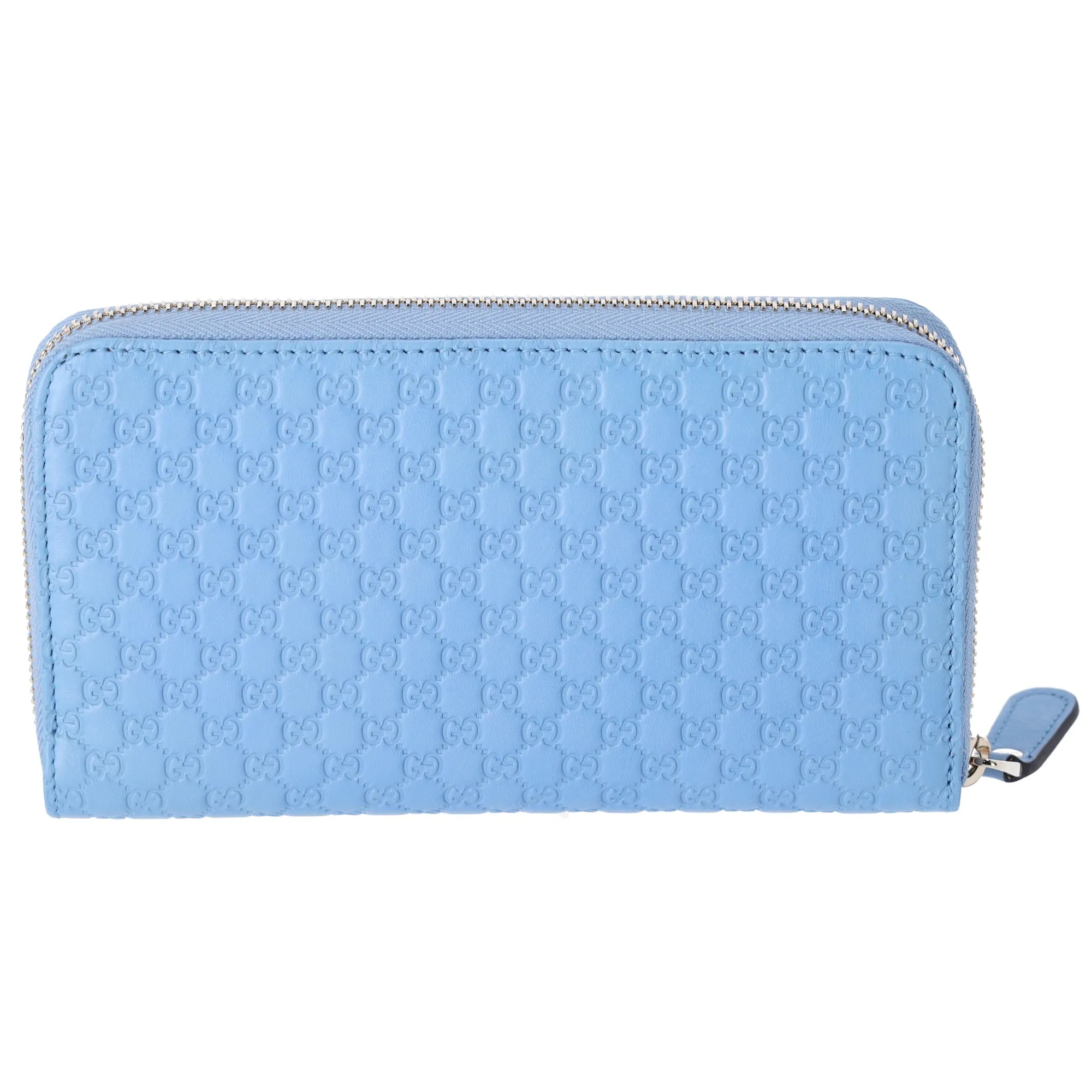 GUCCI Micro Guccissima Long Wallet 449391 Light Blue Leather