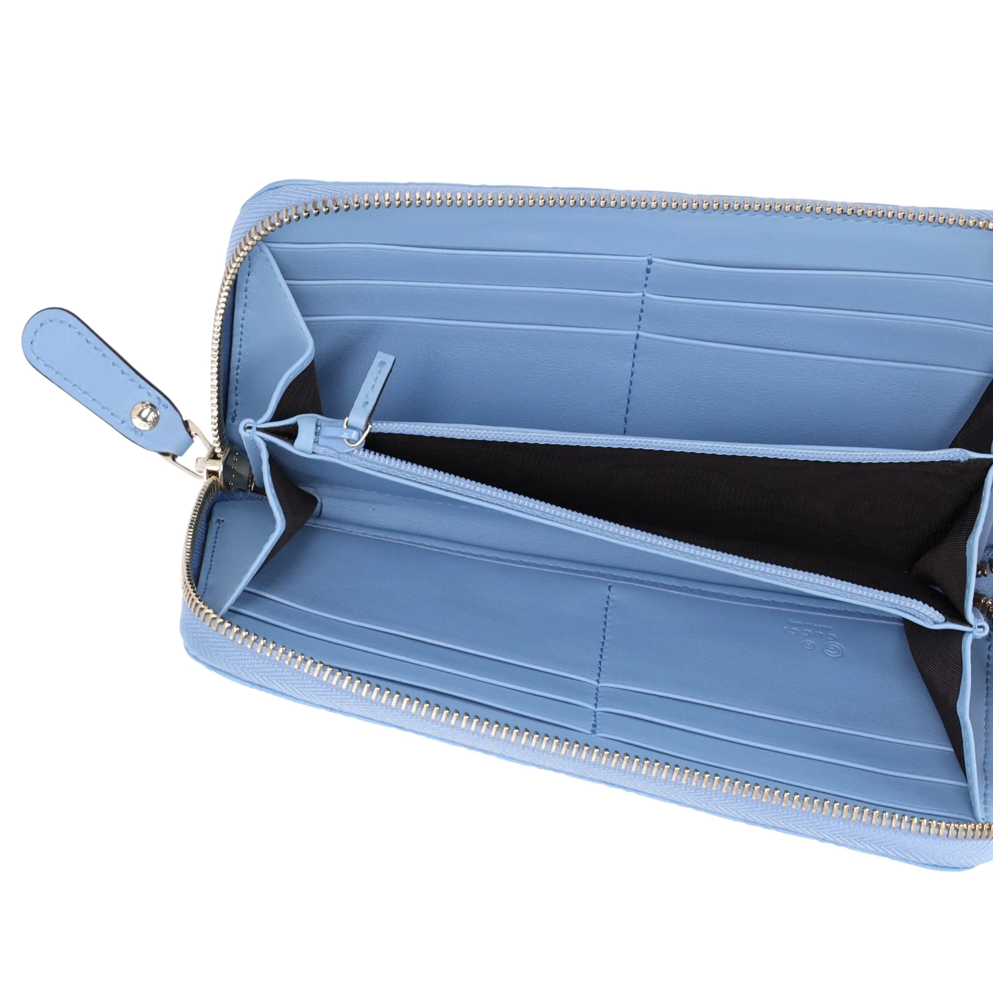 GUCCI Micro Guccissima Long Wallet 449391 Light Blue Leather