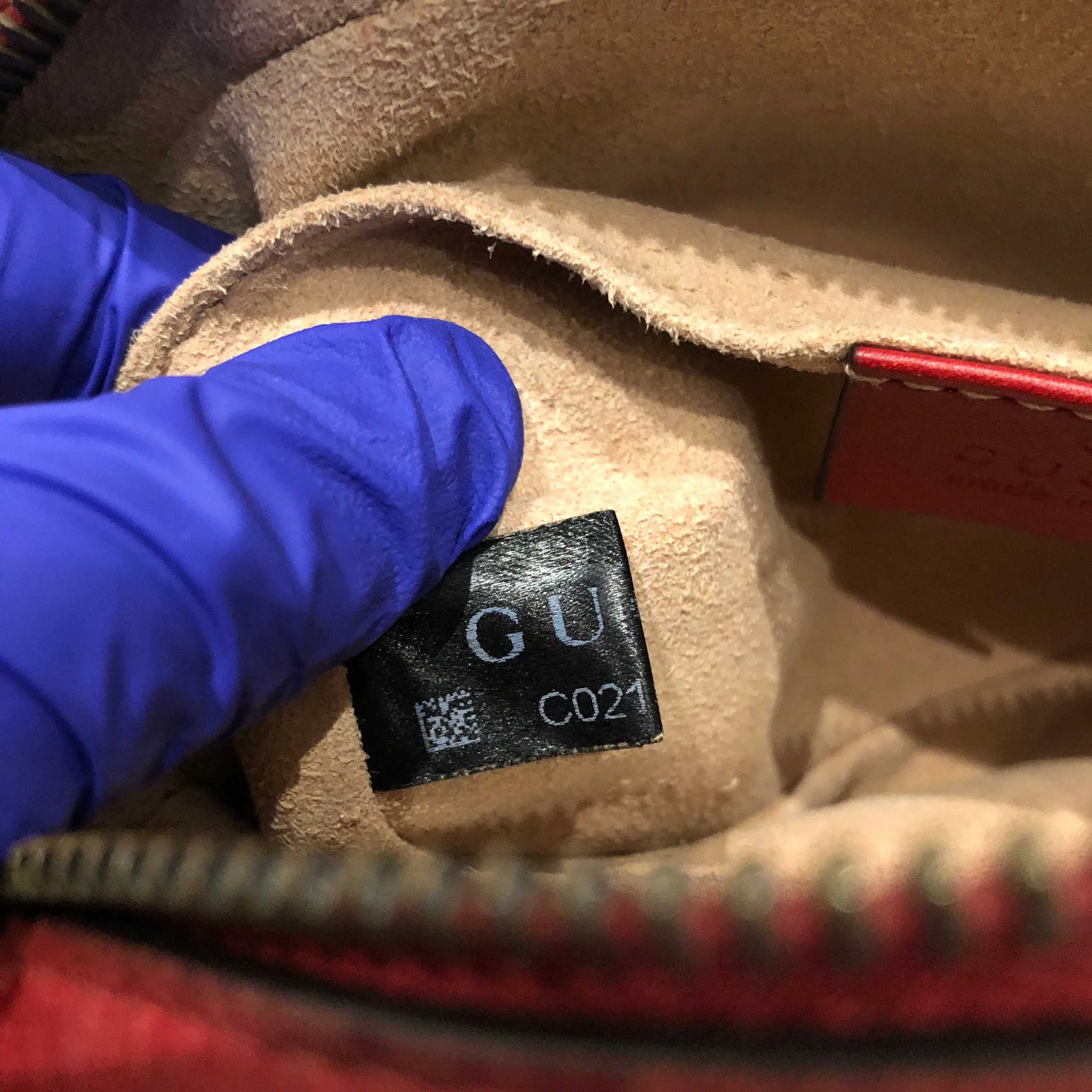 Gucci Mini Red Calfskin GG Marmont Camera Crossbody Bag Sku# 83260