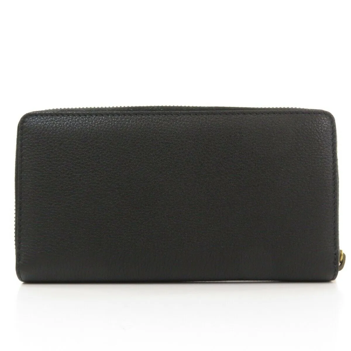 Gucci Printed Logo Leather Zip Around Wallet in Black