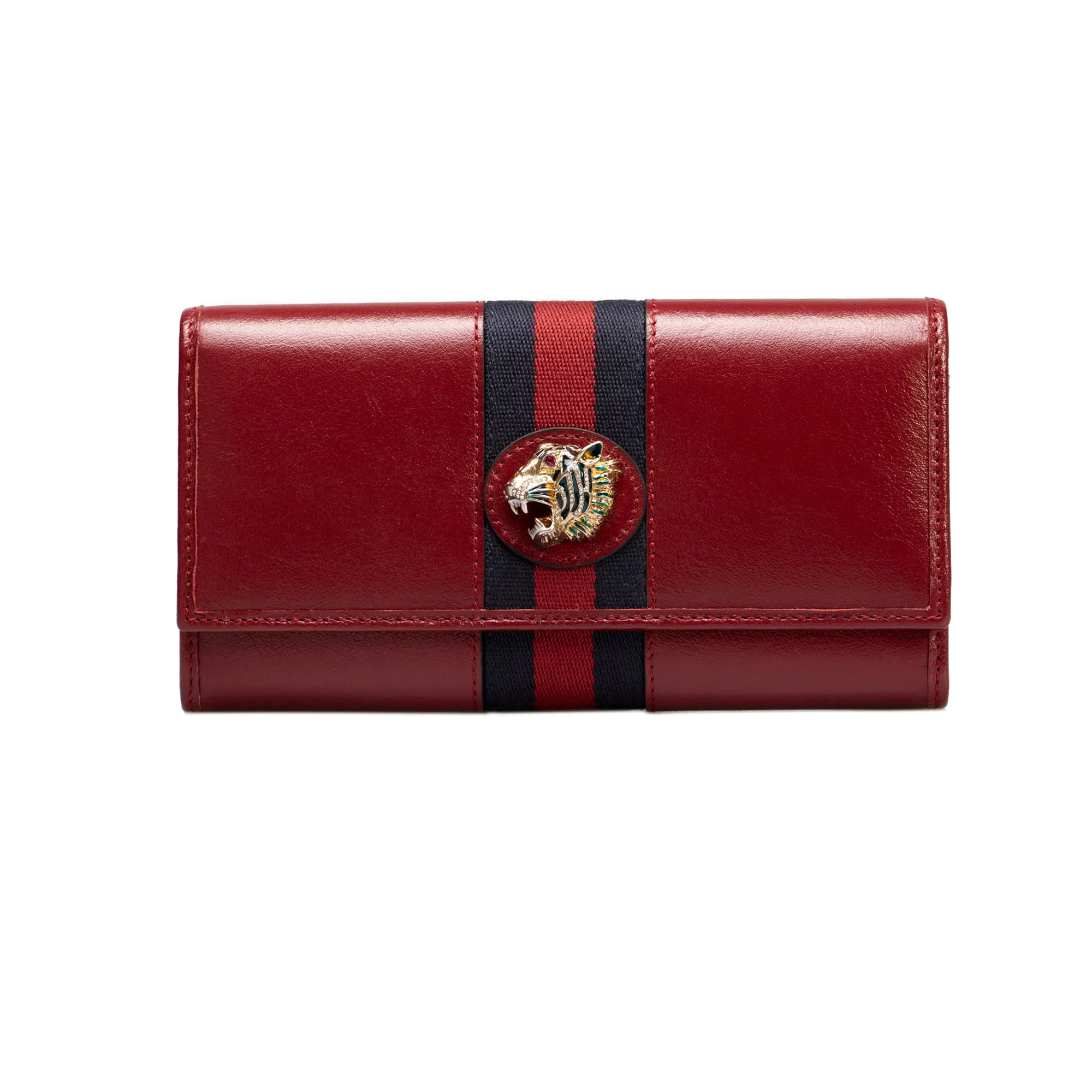 Gucci Rajah Red Snap Closure Wallet