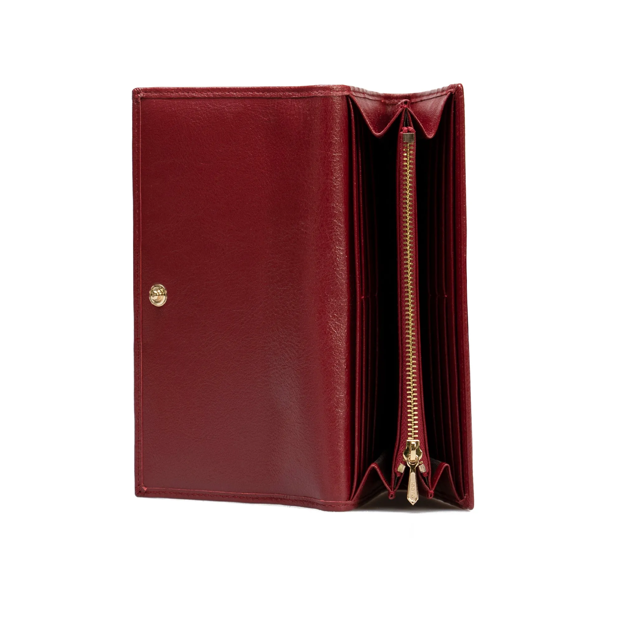 Gucci Rajah Red Snap Closure Wallet