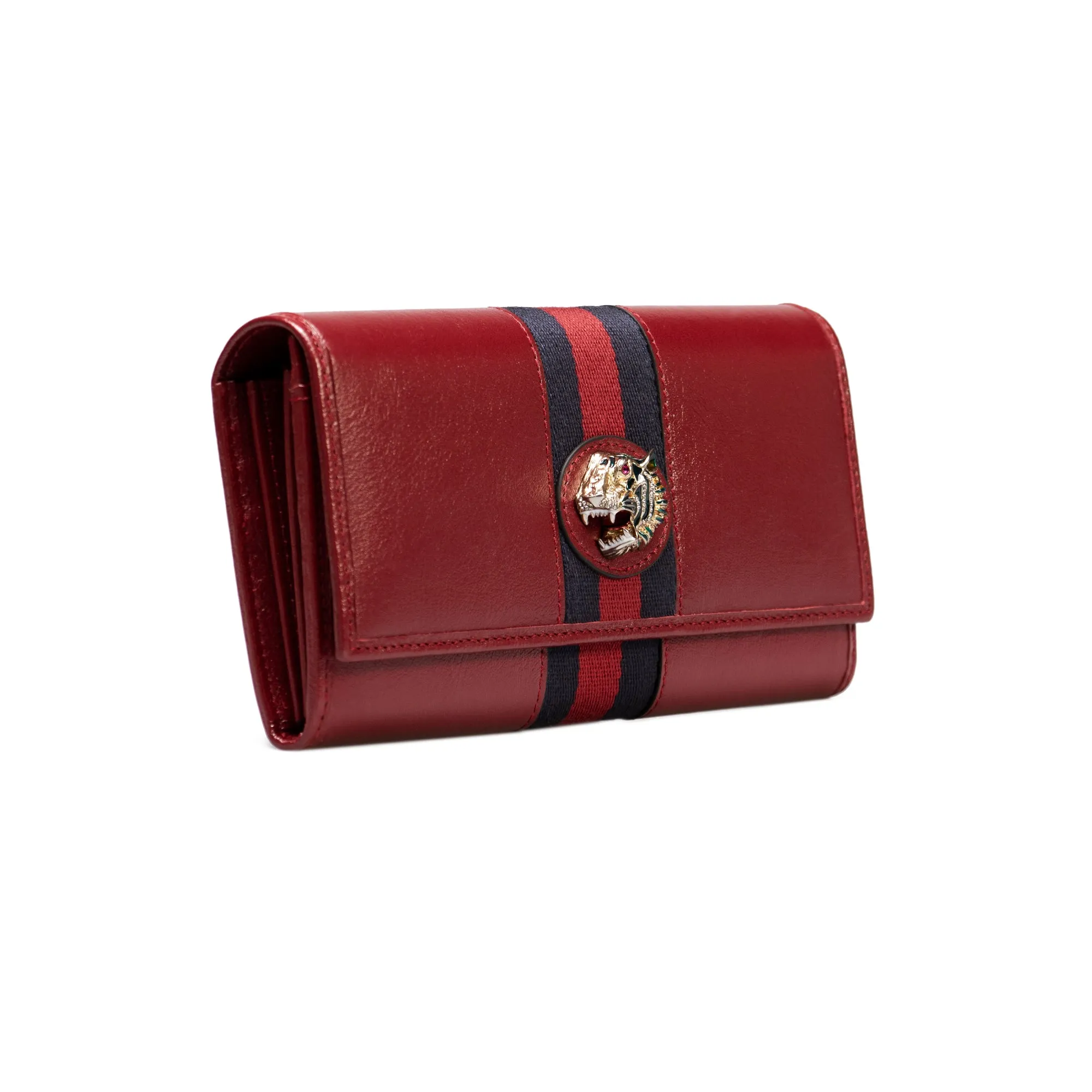 Gucci Rajah Red Snap Closure Wallet