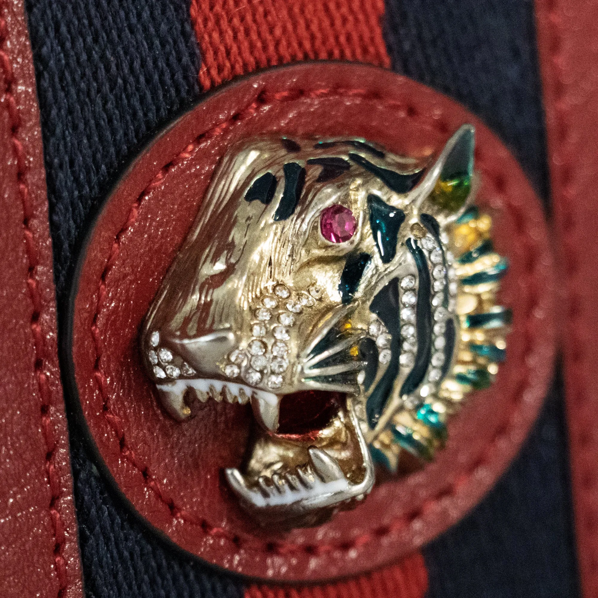 Gucci Rajah Red Snap Closure Wallet