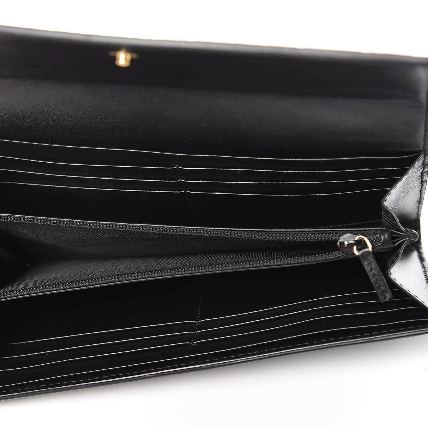 Gucci Signature Guccissima Black Clutch Fold over GG Wallet Bag Purse Italy New