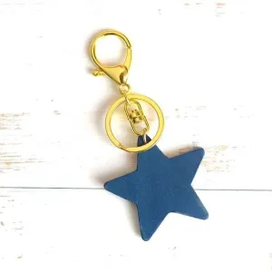 Handmade Leather Cute Star Bag Charm Keyring Personalized Monogrammed Gift Custom Women Key Charm Bag Charm