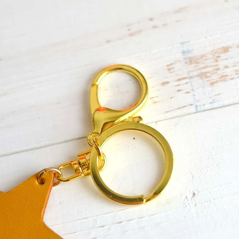 Handmade Leather Cute Star Bag Charm Keyring Personalized Monogrammed Gift Custom Women Key Charm Bag Charm