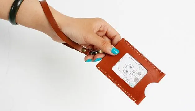 HANDMADE LEATHER CUTE Women CARD Holder PERSONALIZED MONOGRAMMED GIFT CUSTOM Wallet Card Holder