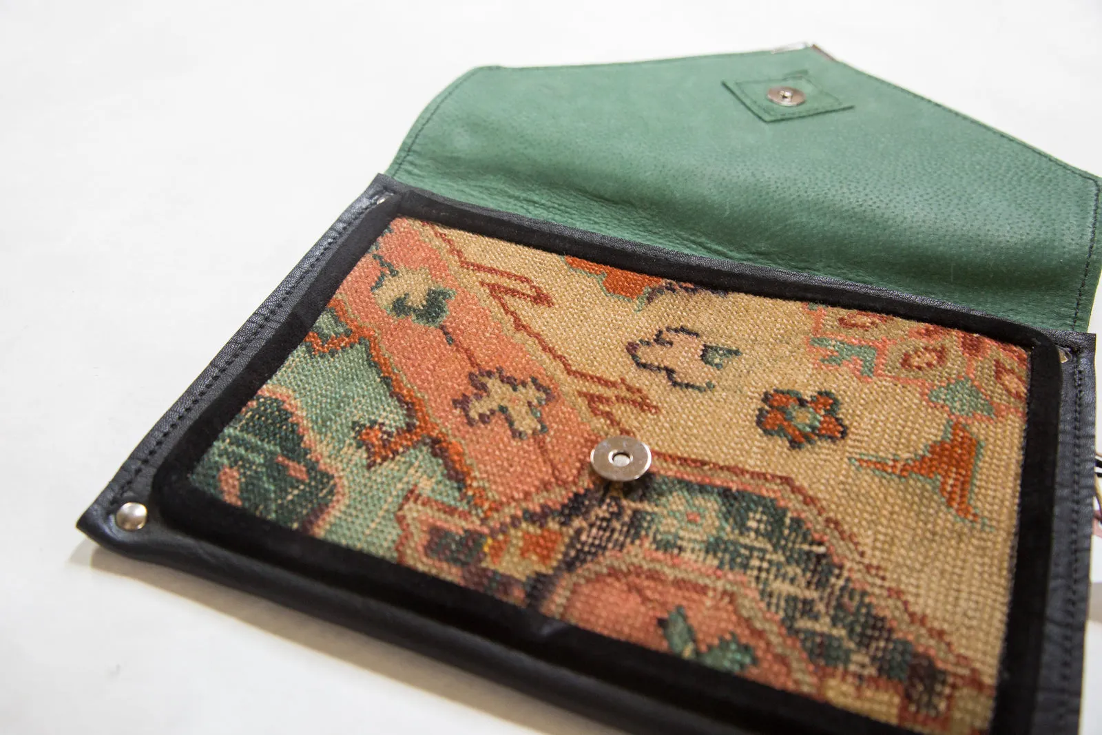 Handmade Rug Fragment Clutch