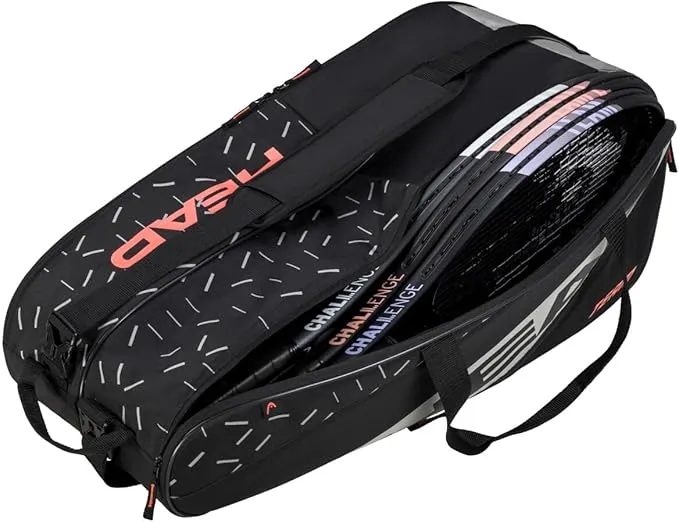 Head Team Large 9 Racket Padel Bag - Black/Ceramic