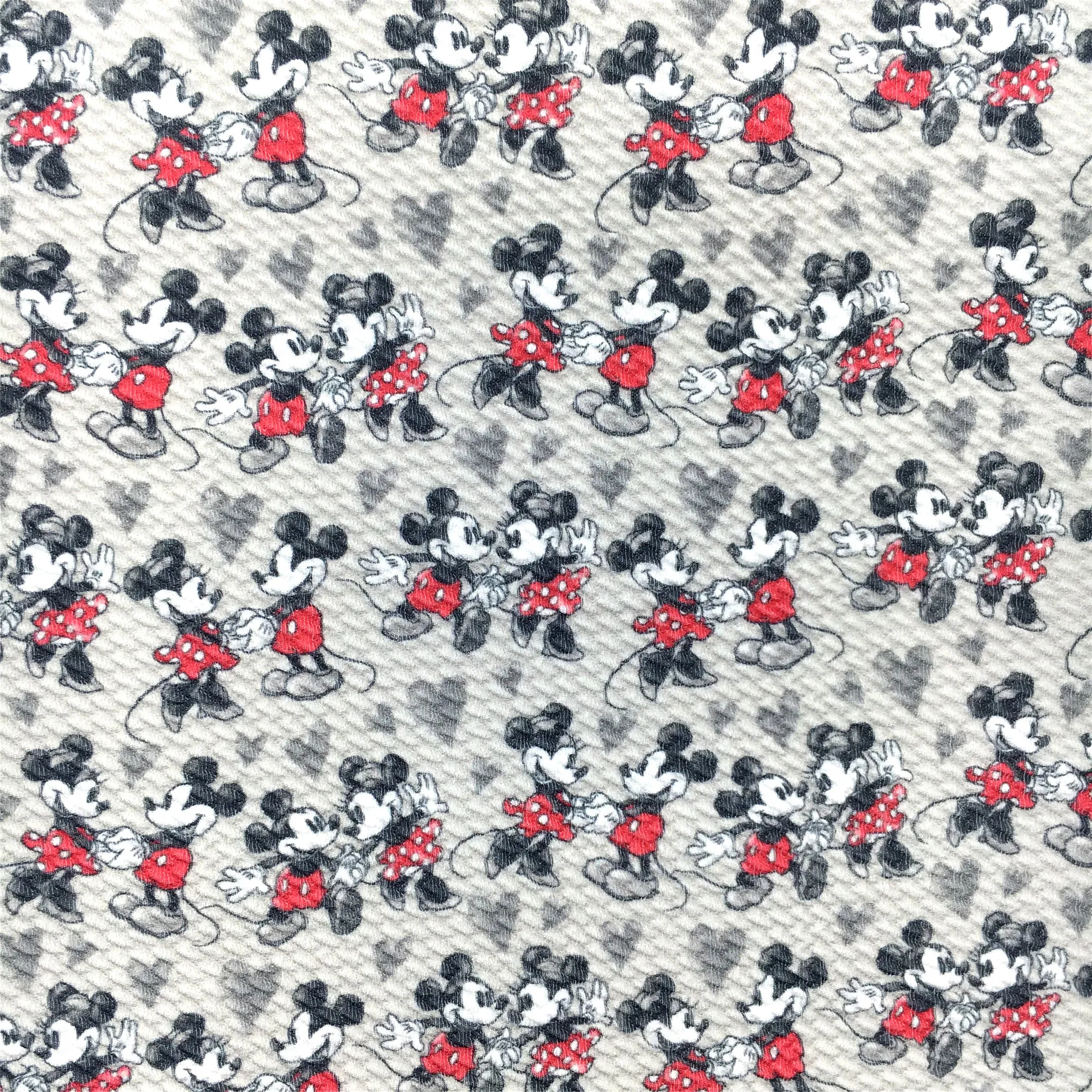 heart love valentines day black series printed fabric