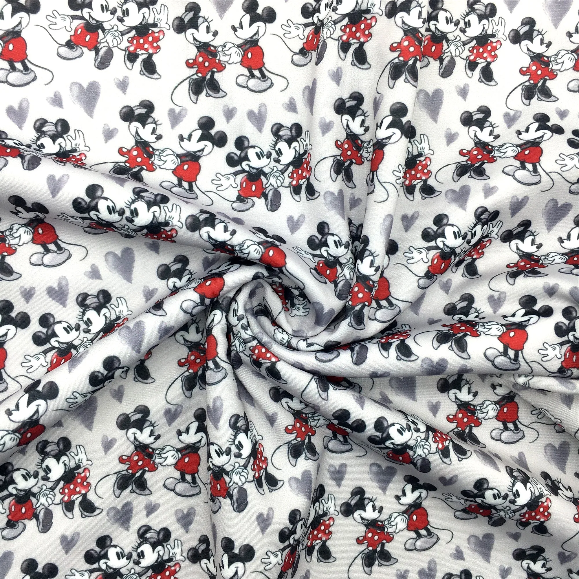 heart love valentines day black series printed fabric