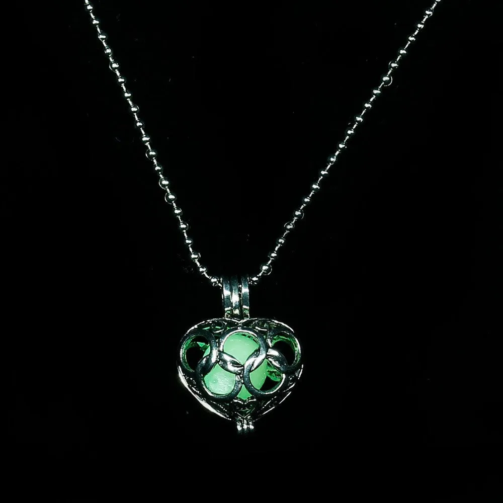 Heart Shaped Hollow Fluorescent Necklace