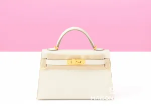 Hermes Mini Kelly II 20 Craie Epsom Gold Hardware