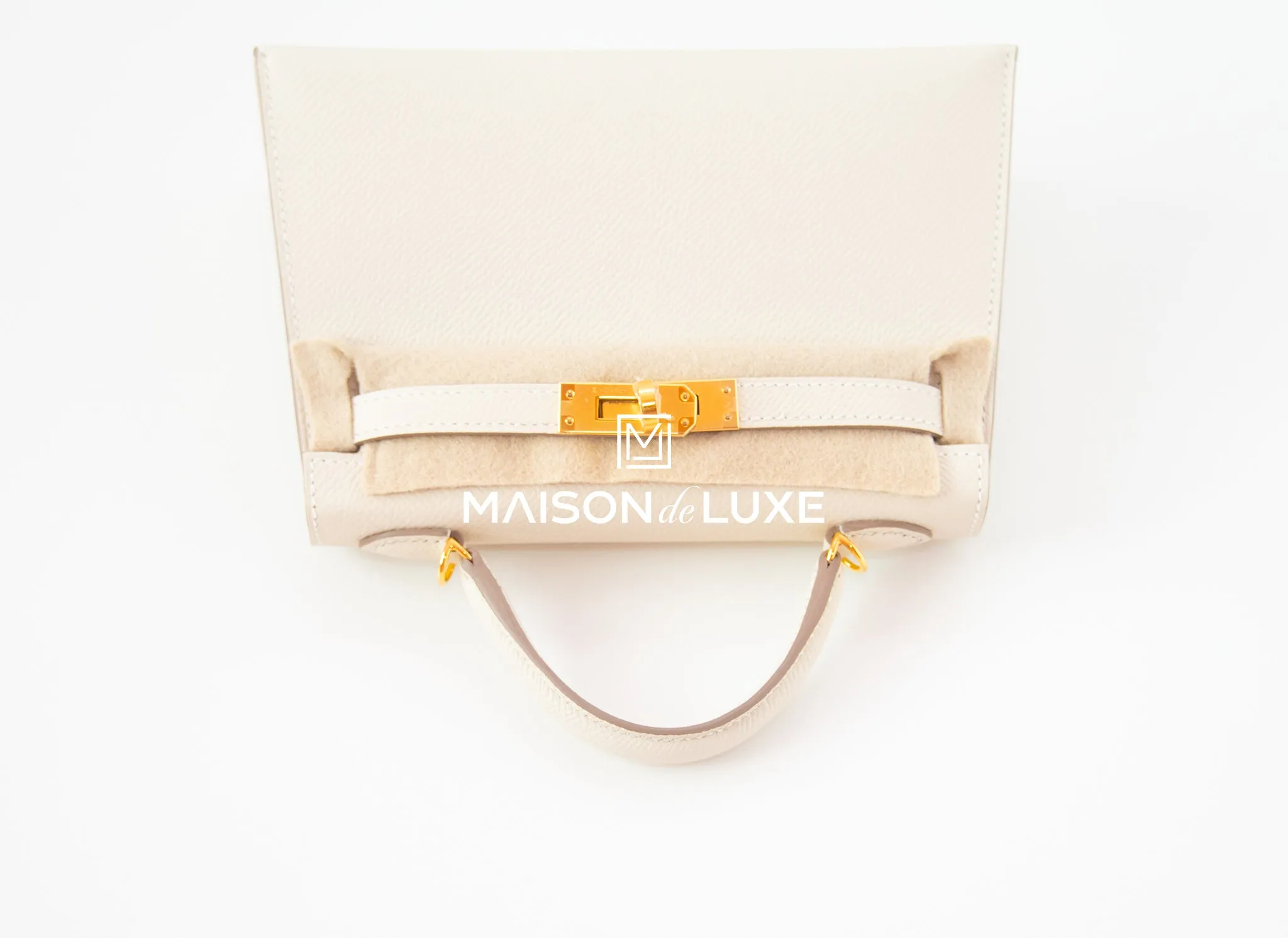 Hermes Mini Kelly II 20 Craie Epsom Gold Hardware