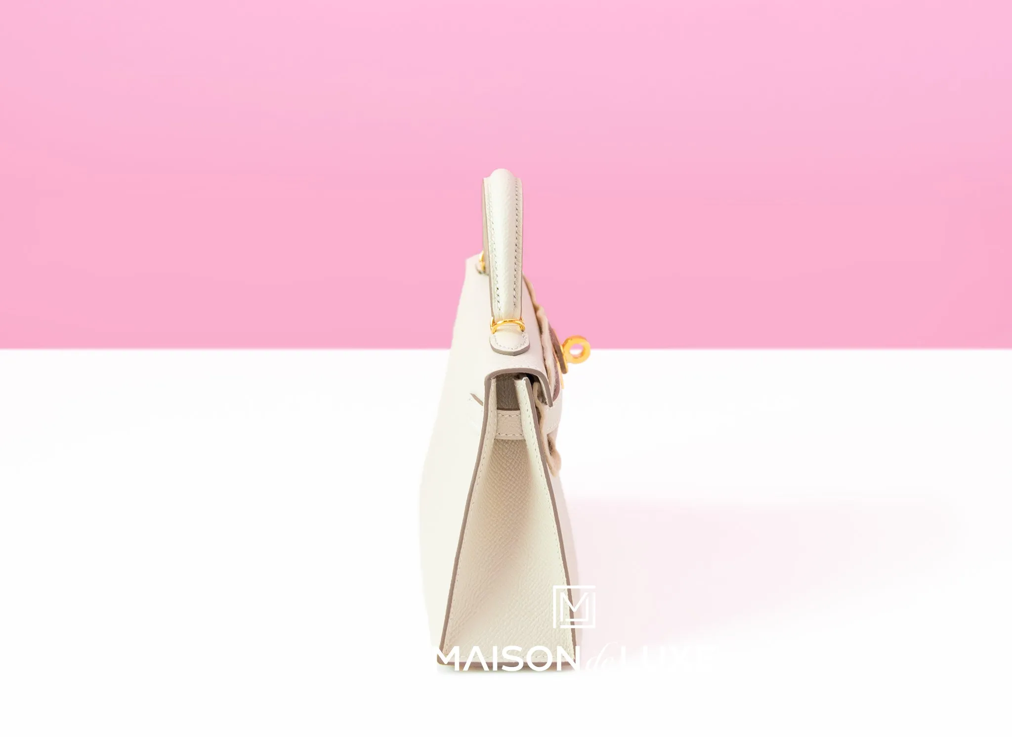 Hermes Mini Kelly II 20 Craie Epsom Gold Hardware