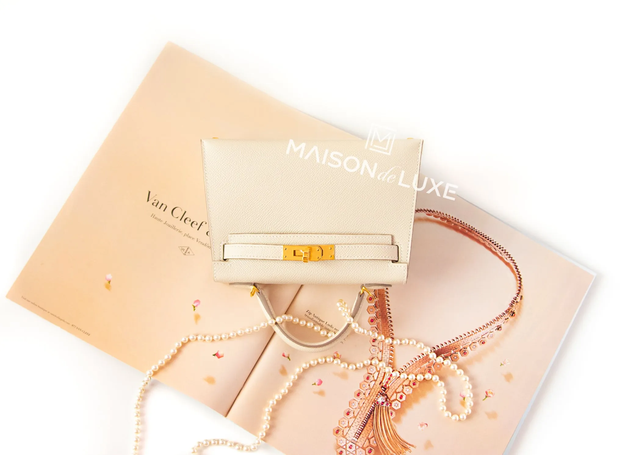 Hermes Mini Kelly II 20 Craie Epsom Gold Hardware
