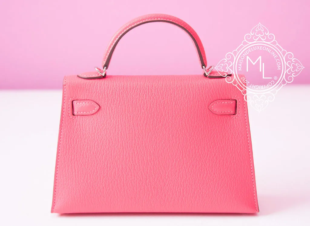 Hermes Mini Kelly II 20 Rose Lipstick Chèvre Mysore