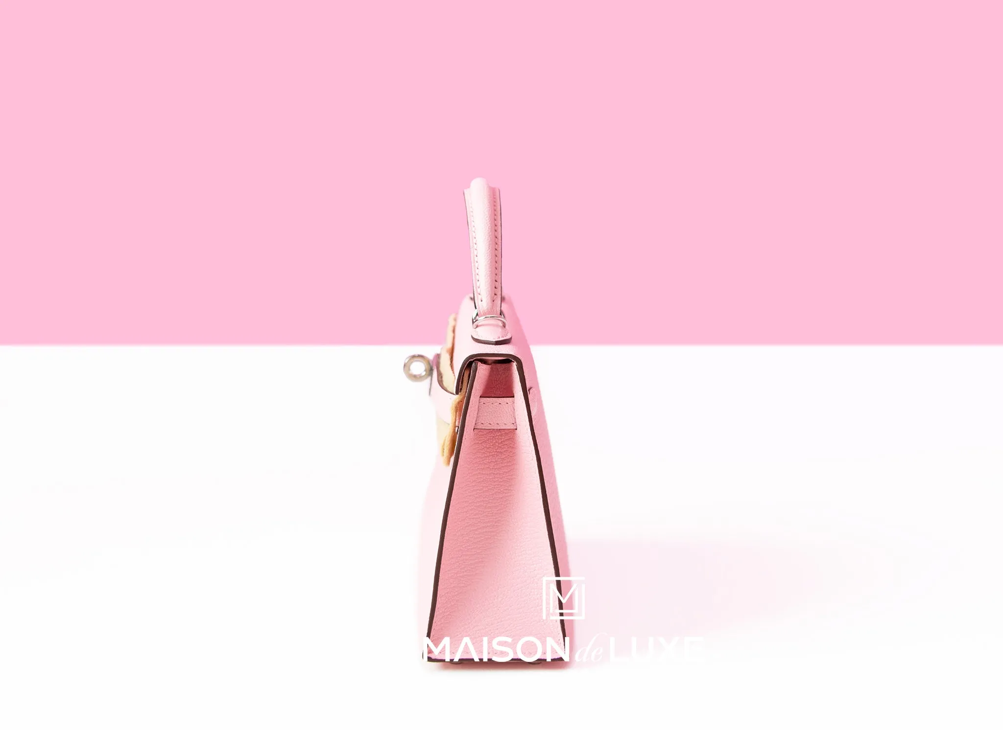 Hermes Mini Kelly II 20 Rose Sakura Chèvre Palladium Hardware