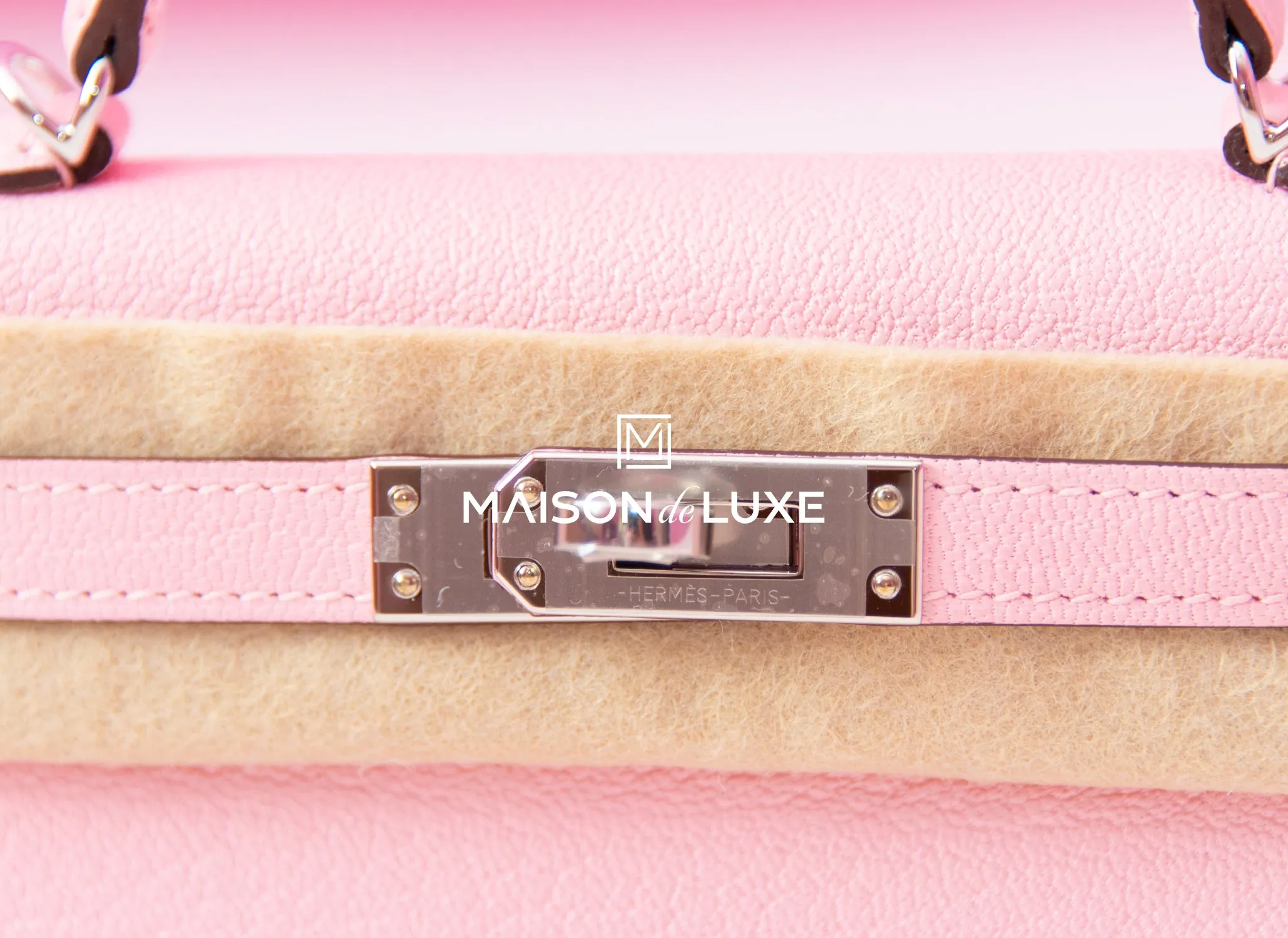 Hermes Mini Kelly II 20 Rose Sakura Chèvre Palladium Hardware