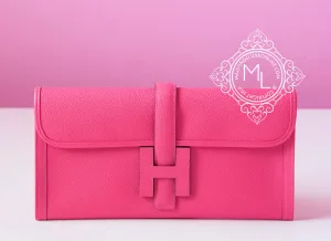 Hermes Rose Azalee Jigé Elan 29 Clutch