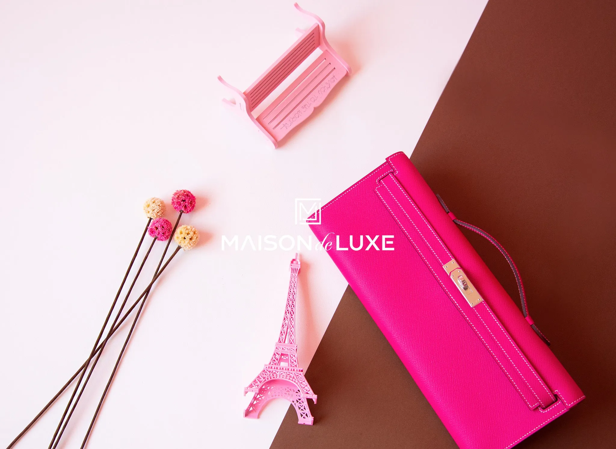 Hermes Rose Tyrien PHW Epsom Kelly Cut