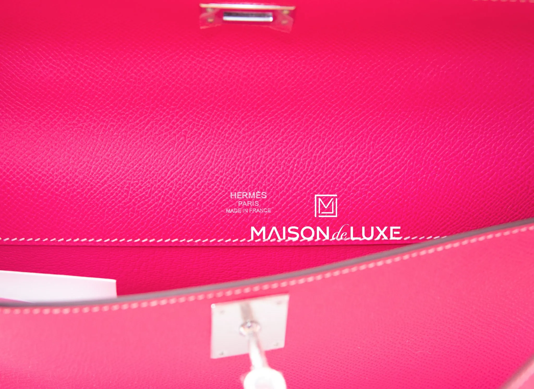 Hermes Rose Tyrien PHW Epsom Kelly Cut