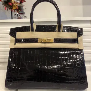 Hermès Birkin 30 Prunoir Crocodile Niloticus Lisse Gold Hardware GHW
