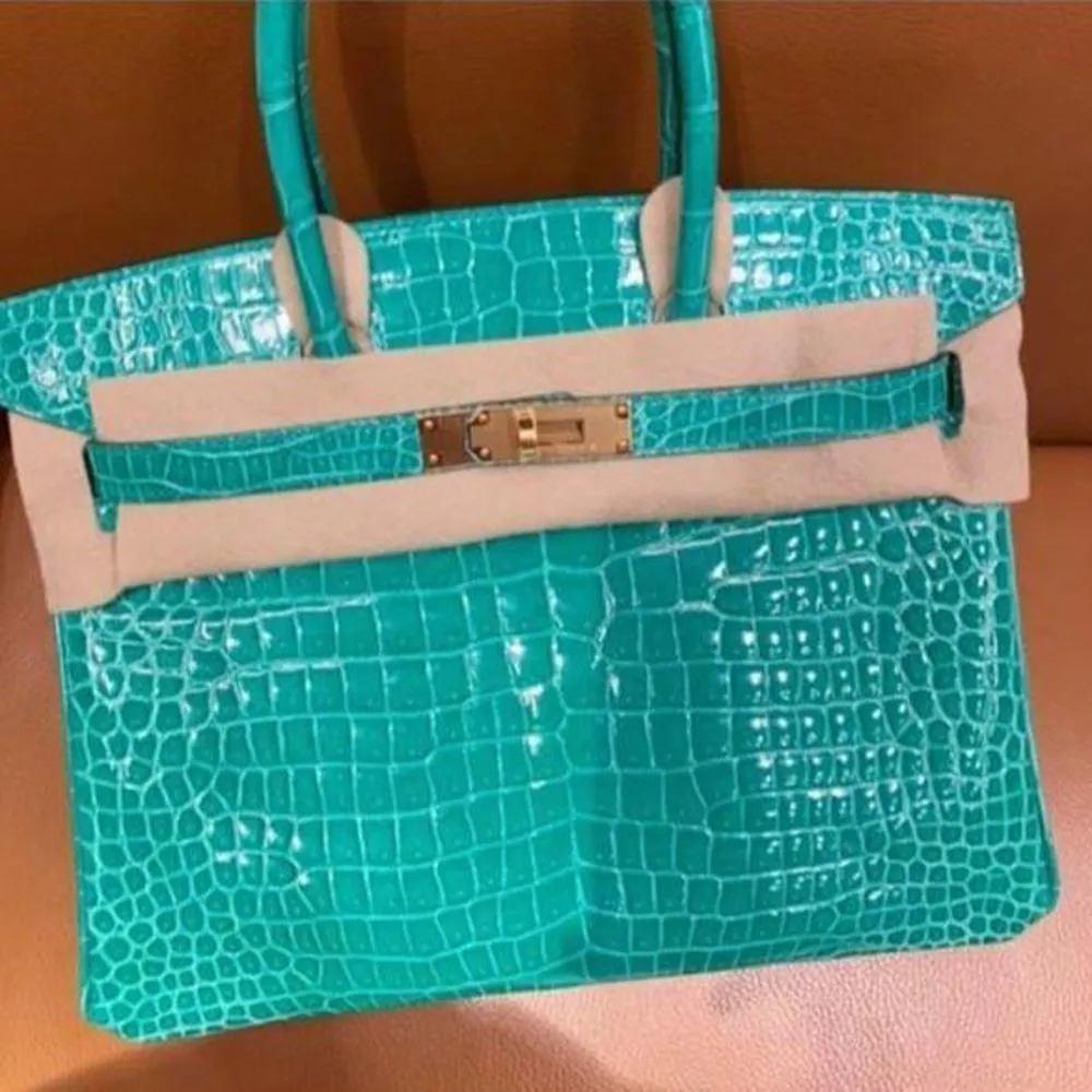 Hermès Birkin 30 Vert Jade Crocodile Porosus Lisse Gold Hardware GHW